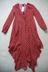 Miranda Dunn Bella Dress Red Spots Long Sleeve Hankie Midi Dress size XS RRP£225 - Picture 1 of 11