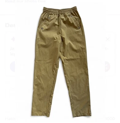 Винтажные женские брюки без застежек для гольфа Jamie Sadock ветрозащитные на шнурке кремовые  - Изображение 1 из 4