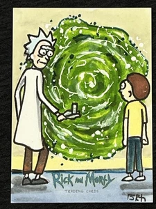 Rick and Morty Cryptozoic Season 1 Sketch Card Steven Burch 1/1 Iconic Opening - Picture 1 of 3