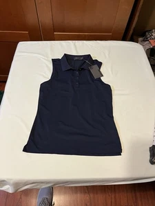 G/Fore G4 Golfshirt Damen Polo ärmellos mittelblau Polyester - Neu mit Etikett - Bild 1 von 11