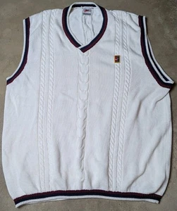 Vintage 90's Nike Court Tennis Sweater Vest Navy White Mens Size XXL - Imagen 1 de 8