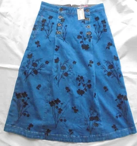 WHITE STUFF - CARDAMON EMBROIDERY DENIM MIDI SKIRT - SIZE 10 - WAIST 31 INCHES - Picture 1 of 11