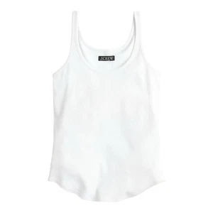 J Crew Vintage Rib Shelf-Bra Tank Top~Size XL~White Womens Stretch Tee New - Picture 1 of 12