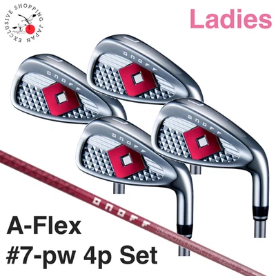 ONOFF Ladies Iron Wedge 7-pw 4p Set Magenta Pink A-Flex SMOOTH KICK Shaft MTO - Image 1 of 4