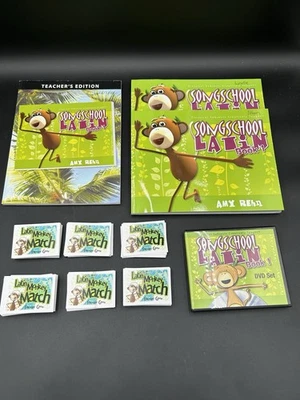 Song School Latin Program Level 1 Lot Book 1 Workbooks Teachers Guide DVDs Cards - Image 1 of 4