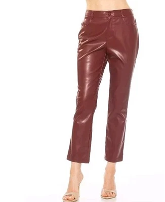 Alexia Admor P158 Burgundy Faux Leather straight pants  size 8 NWT - Image 1 of 3