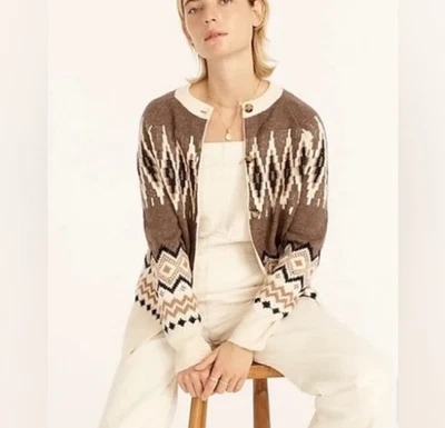 Cárdigan Suéter J.Crew Fair Isle Diseño Multicolor Botón Mujer Talla Pequeña Foto 1 de 4