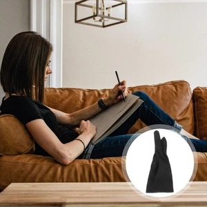  Artist Gloves with Two Fingers Anti Smudge Drawing Gloves for Paper Sketching - Picture 1 of 12