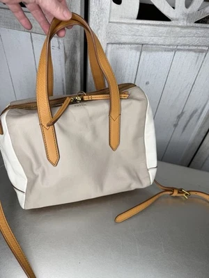 Fossil女式悉尼奶油色灰色挎包手提包斜挎包皮革色块 — 第 1/4 张图片