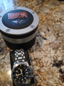 NWT 24082 AUTOMATIK SWISS ARMY HERREN UHR AIR BOSS MACH II EDELSTAHL RAR - Bild 1 von 5