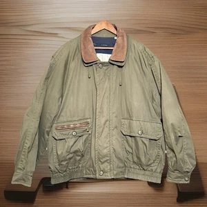 VTG London Fog Men's XL Field Jacket Faux Suede Collar Plaid Lined Utility Coat - Picture 1 of 13