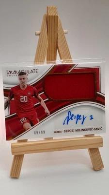 Sergej Milinkovic Savic Serbia Auto & Worn Patch Panini Immaculate 2023-24 /99 - Image 1 of 2