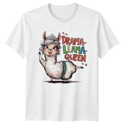 GOFASHIONDIRECT T-Shirt Drama Lama Königin lustig Tier Wortspiel Damen Herren Geschenk