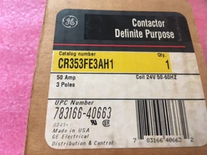 NEW  Definite Purpose Contactor CR353FE3AH1  3 POLE 50AMP [General Electric ] - Picture 1 of 8
