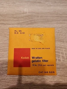 KODAK WRATTEN GELATIN FILTER NO. 96 ND 0.10 3" /7.6cm Square opened 4 filters - Picture 1 of 4