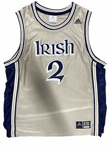 Vintage Notre Dame Basketball Jersey Adidas Size Large Men Fighting Irish #2
