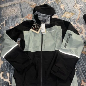 ($550) Adidas Terrex Gore-Tex Xploric Rain RDY Pro Jacket Mens Sz M Green IP1402 - Picture 1 of 8