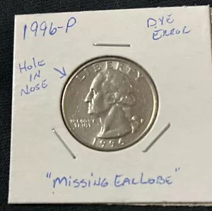 1996-P Washington Quarter Error “Extremely Rare”🔥🔥Floating Head🔥🔥 - Picture 1 of 5