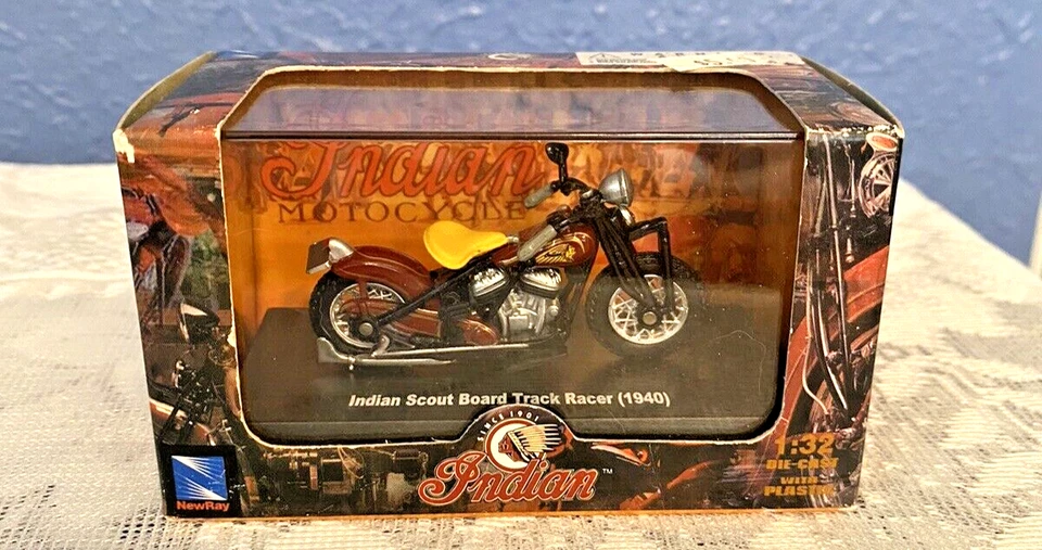 New Ray 1940 Indian Scout Board Track Racer Motorcycle 1:32 Diecast NIB.  X - Image 1 of 1