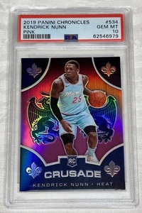 2019 Panini Chronicles Crusade Pink #534 Kendrick Nunn RC PSA 10 GEM MT - Picture 1 of 2