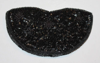 Bolso de noche Silvercraft vintage negro con cuentas y lentejuelas monedero clutch cremallera Japón Foto 1 de 4