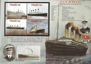 NIUAFO'OU - 2012 postfrisch ""The Tragic Loss - TITANIC"" Perf. & Imperf. Zwei S/S! - Bild 1 von 2