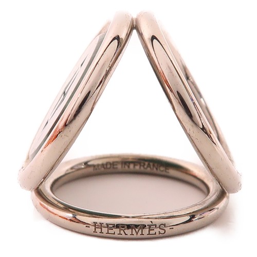 HERMÈS Anello sciarpa HERMES metallo argento verde