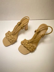 VINCE Women's Quenelle braided leather slingback sandals Sz 8.5 - Picture 1 of 6