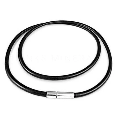 Leather Cord Necklace Black Brown 3mm Bayonet Clasp Surfer Choker Unisex USA - Image 1 of 2