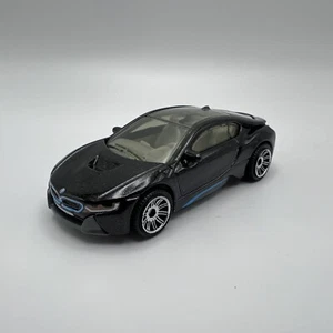 2017 MATCHBOX '16 BMW I8 BLACK METAL FLAKE 1:64 DIECAST 2 7/8" CAR W BLUE STRIPE - Picture 1 of 9