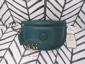 Riñonera vintage Coach de cuero verde USOC #658 nueva con etiquetas - Imagen 1 de 13
