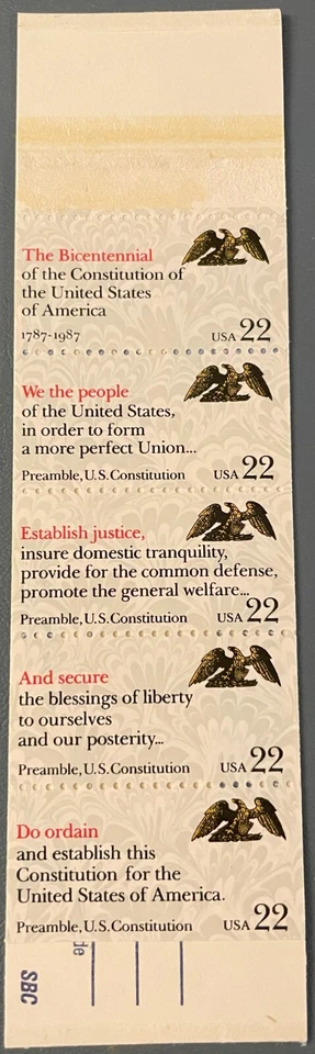 US Stamp Booklet BK162 of SCN 2359a "We the People" 20 stamps $4.40 - Image 1 of 2