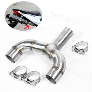 Mid Exhaust Pipe For Benelli TNT 600 BN600 BJ600 Connect 51mm Tips Dual-outlet - Bild 1 von 7