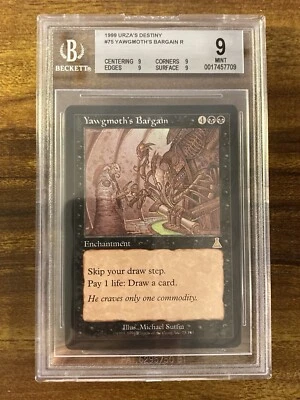 MTG✨YAWGMOTH’S BARGIN✨Urza’s Destiny BGS QUAD 9’s MINT RARE 1999 Reserve List - Image 1 of 4