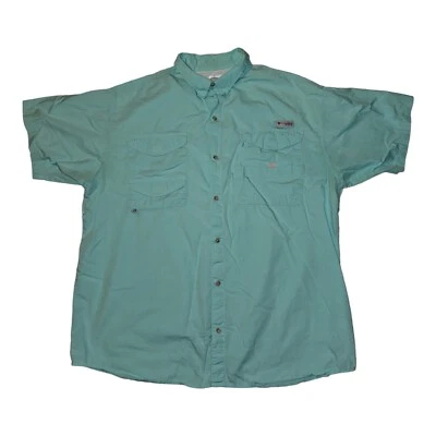 Columbia PFG Fishing Shirt Men's XXL Short Sleeve Mint Vented Pockets Outdoor - Image 1 of 4
