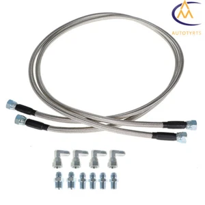 52" Length For TH350 700R4 TH400 SS Braided Transmission Cooler Hose Lines - Foto 1 di 9