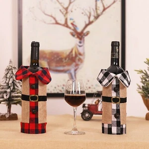 Two pack Christmas Wine bottle sweater- Wine Bottle Cover - Dinner Table Decorat - Picture 1 of 11