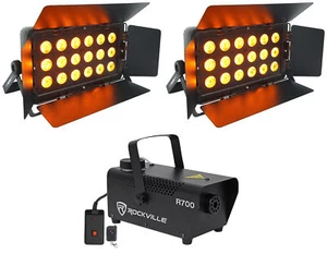 (2) Chauvet DJ SLIMBANK H18 ILS DMX RGBAW+UV Wash Lights w/ Eye Candy FX+Fogger - Picture 1 of 12