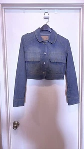 Marcelle Renee Women’s Cropped Jean Denim Jacket Size Medium - Picture 1 of 10