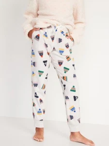 Old Navy Girls Size XS (5) Microfleece Pajama Pants Joggers .. NWT .. Beanie Hat - Picture 1 of 2