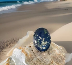 Size 7 Opal Triplet Gemstone Handcrafted Ring Sterling Silver plated 925 -New - Picture 1 of 4