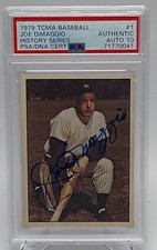 1979 TCMA #1 Joe DiMaggio Autographed Card. PSA  10. HOF