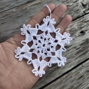 Handgefertigte gehäkelte Weihnachtsbaumkugeln Weihnachtsschmuck 1er 10er Set Schneeflocke - Bild 1 von 6