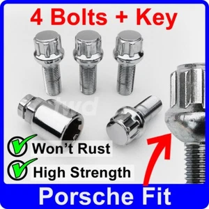 4x BULLONI DI BLOCCAGGIO RUOTA IN LEGA PER PORSCHE BOXSTER BLOCCO PERNO RAGGIO DADO AD ALA - RP0b - Foto 1 di 7