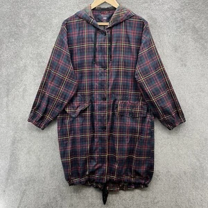 J W Anderson Uniqlo Jacke Mantel Damen Small schwarz rot gelb kariert Parka - Bild 1 von 13