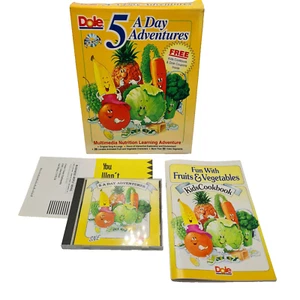 Dole 5 A Day Adventures Multimédia Nutrition PC CD ROM avec livre de cuisine grande boîte - Photo 1/12
