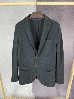 Tombolini 飞灰色拉纳羊毛/尼龙西装夹克男式 52R — 第 1/4 张图片