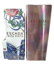 Perfume Escada Ibiza Hippie 50 ml y 4 ml Sentiment 50 ml nuevo 2506M* - Imagen 1 de 9