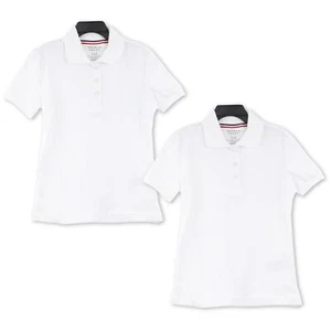 French Toast Girl's School Uniform 2-Pack Polos, size X-Small (4/5), White - Picture 1 of 4