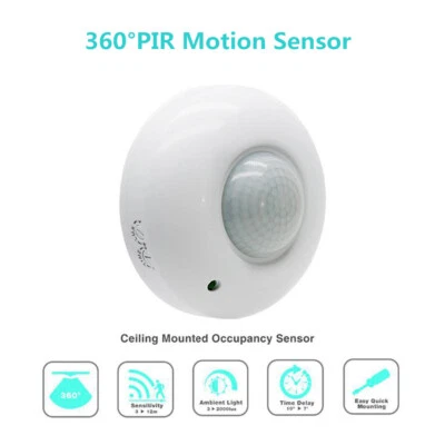 AC220V Sensitivety 360Degree Automatic Ceiling Infrared PIR Motion Sensor Switch - Image 1 of 4